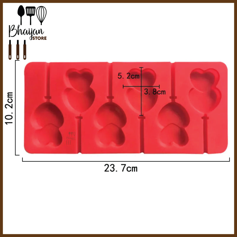 Double Heart Lollipop Silicone Mold