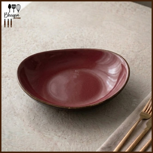 Ceramic Oval Hummus Platter - 8.5 Inch