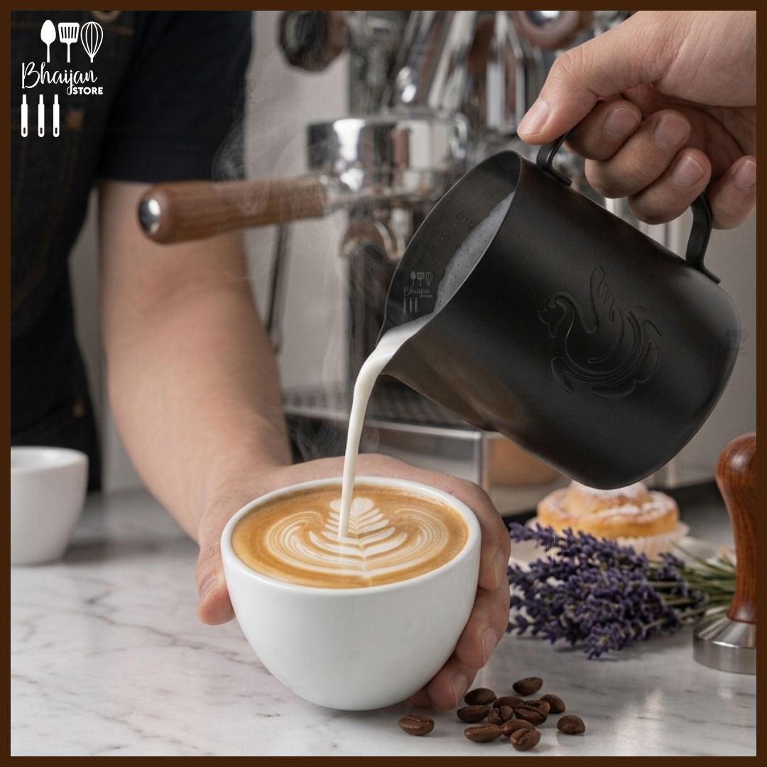 Jibbi Black Stainless Steel Milk Frothing Pitcher