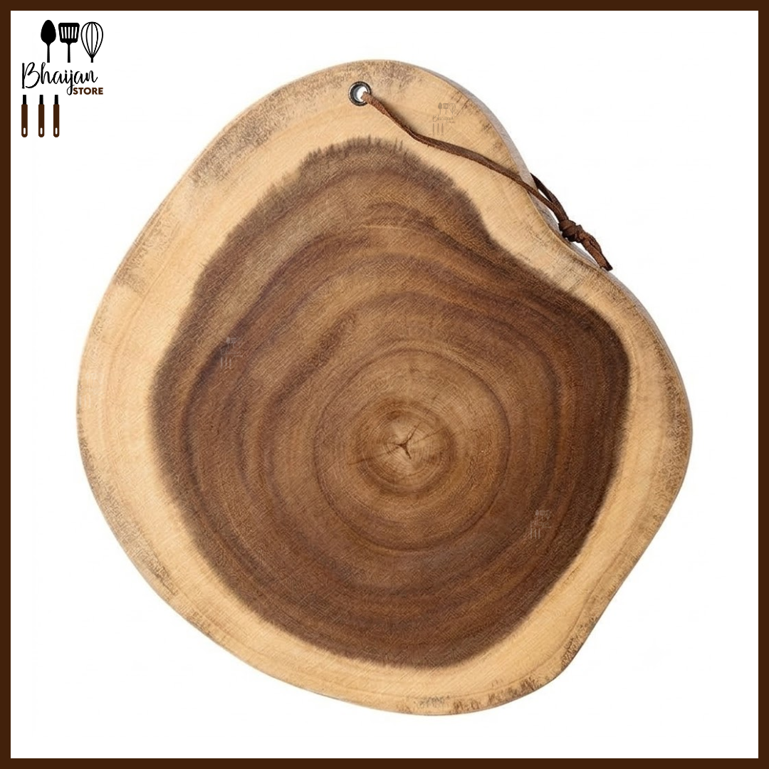 Natural Live-Edge Round Wood Serving Platter