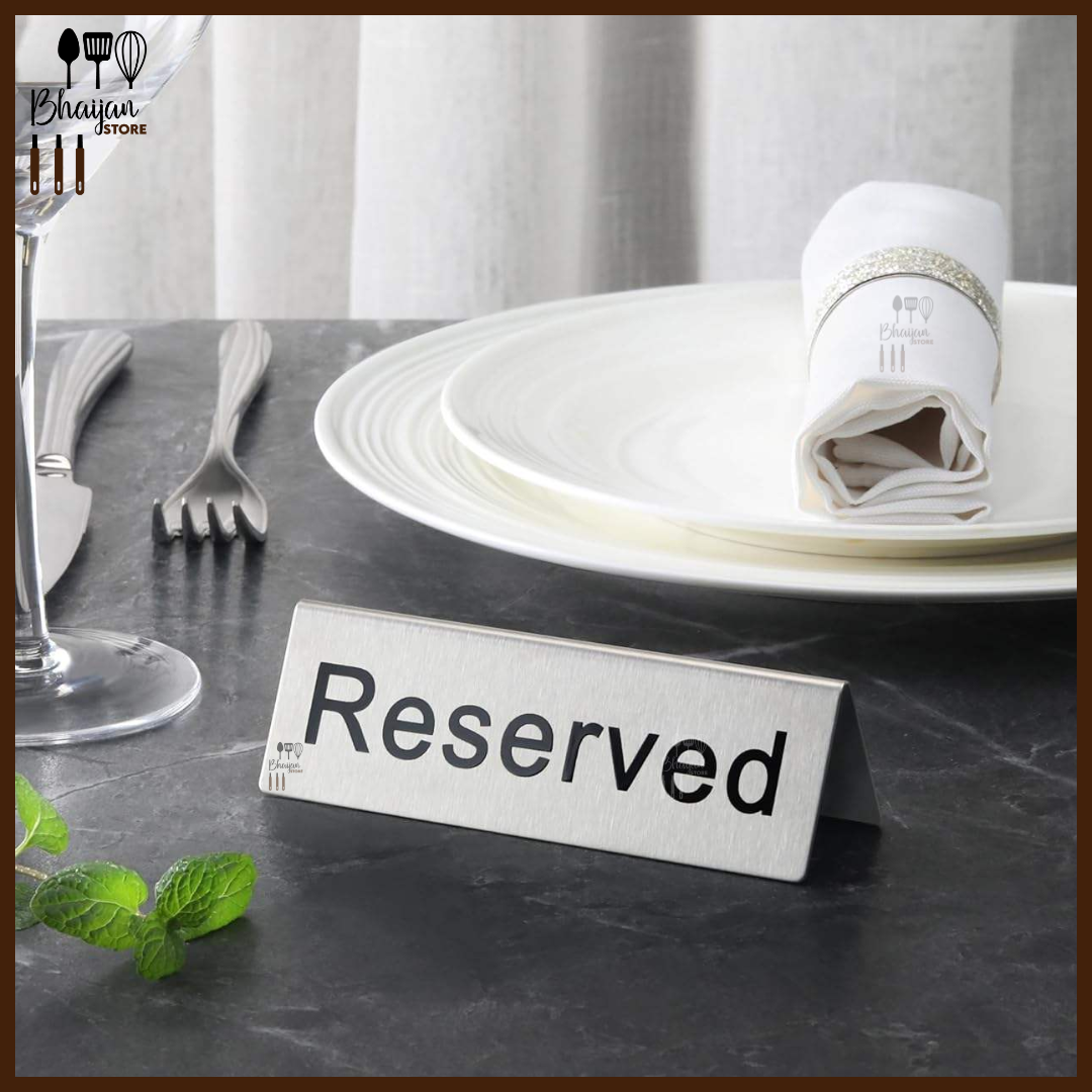 Stainless Steel Double Sided Reserved Table Sign