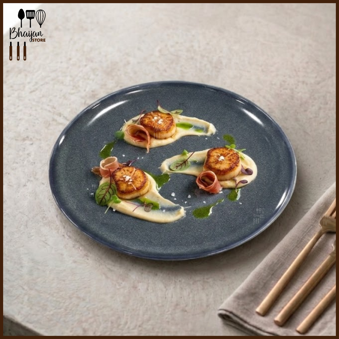 Ceramic Rimless Dinner Plate - 10 Inch