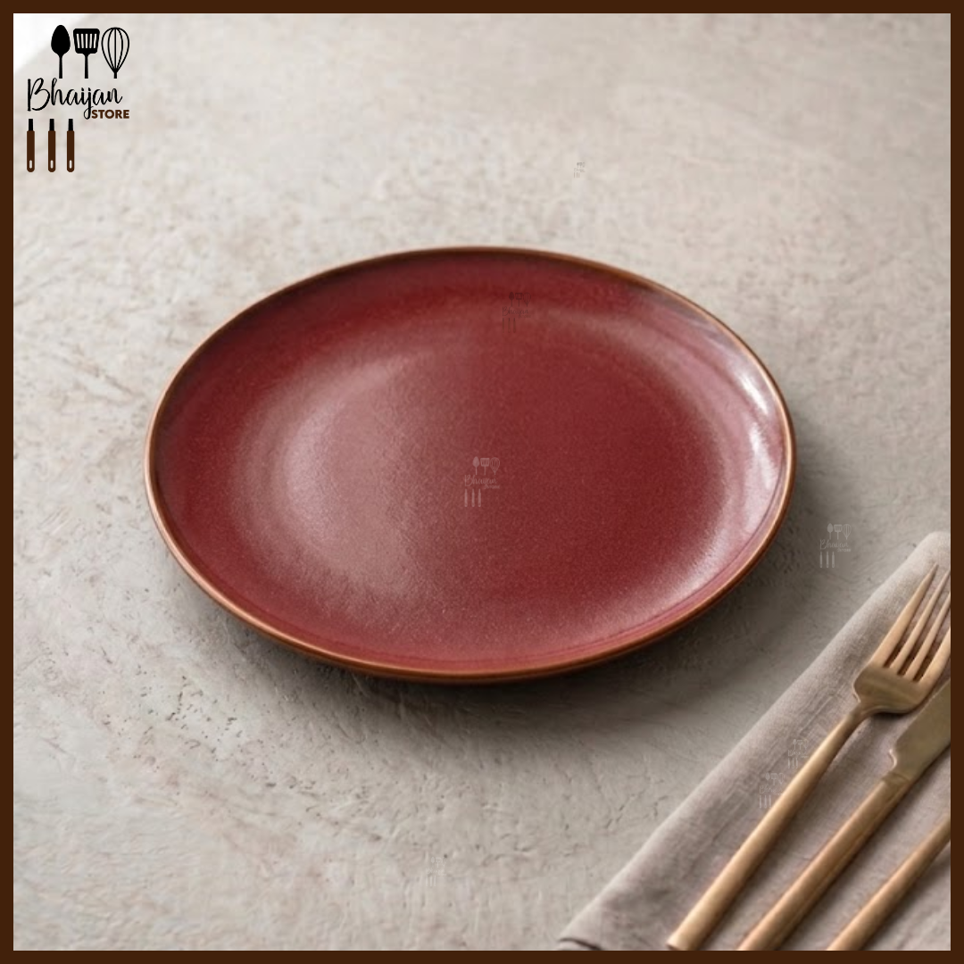 Ceramic Rimless Dinner Plate - 10 Inch