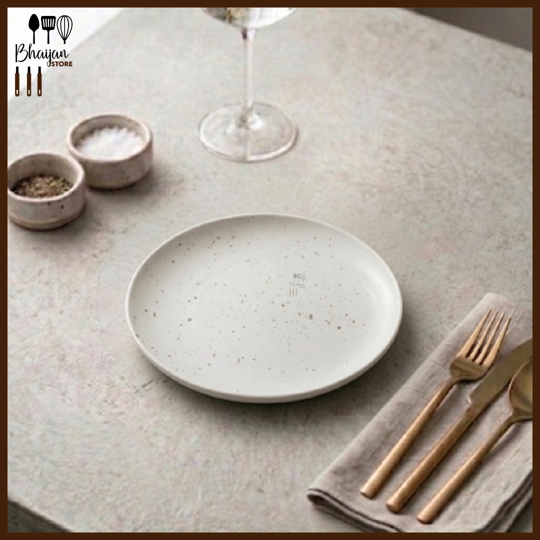 Ceramic Rimless Dinner Plate - 8.5 Inch