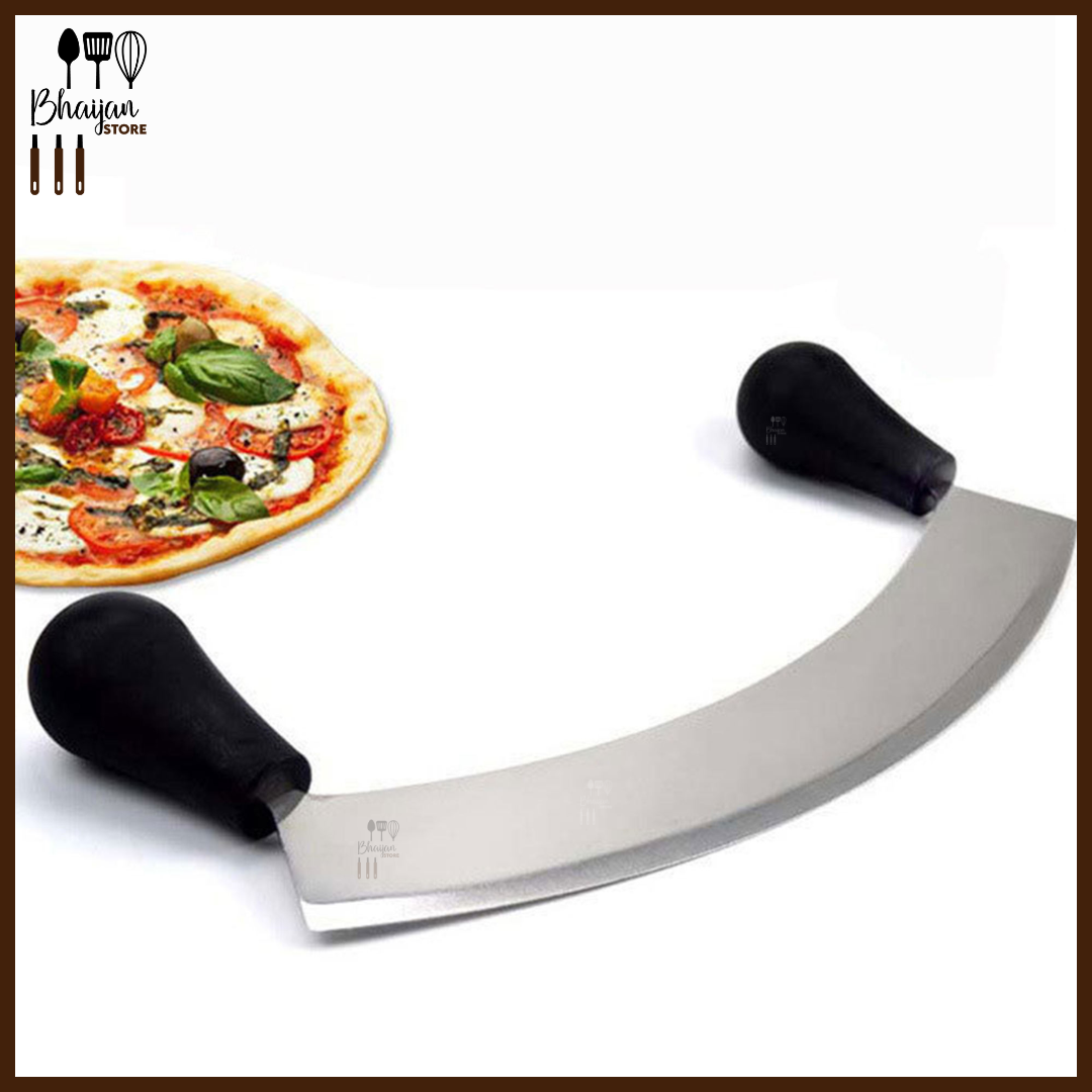 Stainless Steel Rocking Pizza Cutter with Double Handle