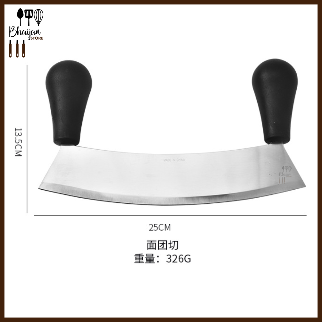 Stainless Steel Rocking Pizza Cutter with Double Handle