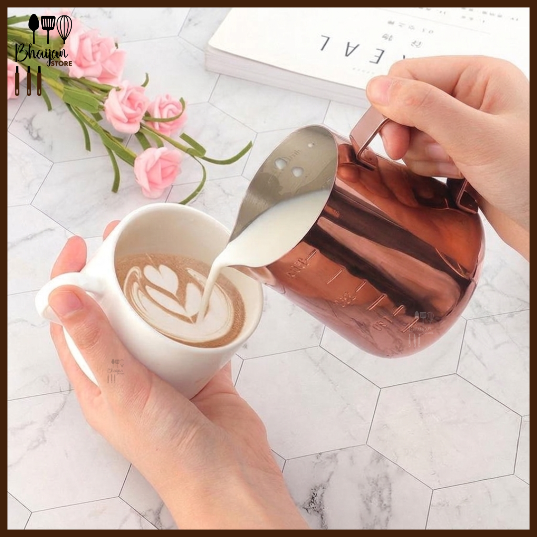 Rose Gold Stainless Steel Milk Frothing Pitcher