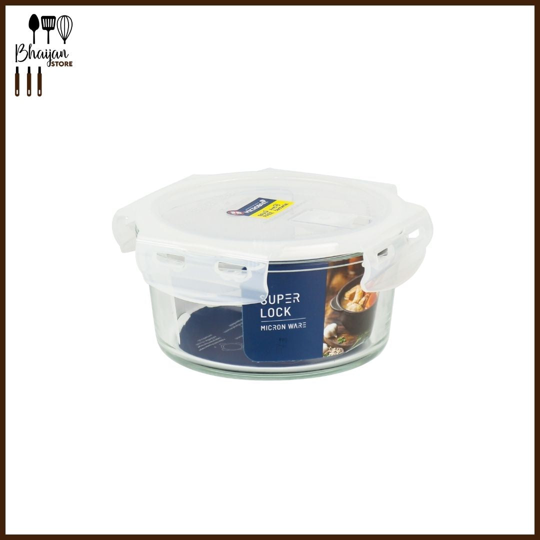 Round Super Lock Glass Food Container 800ml (Micronware)