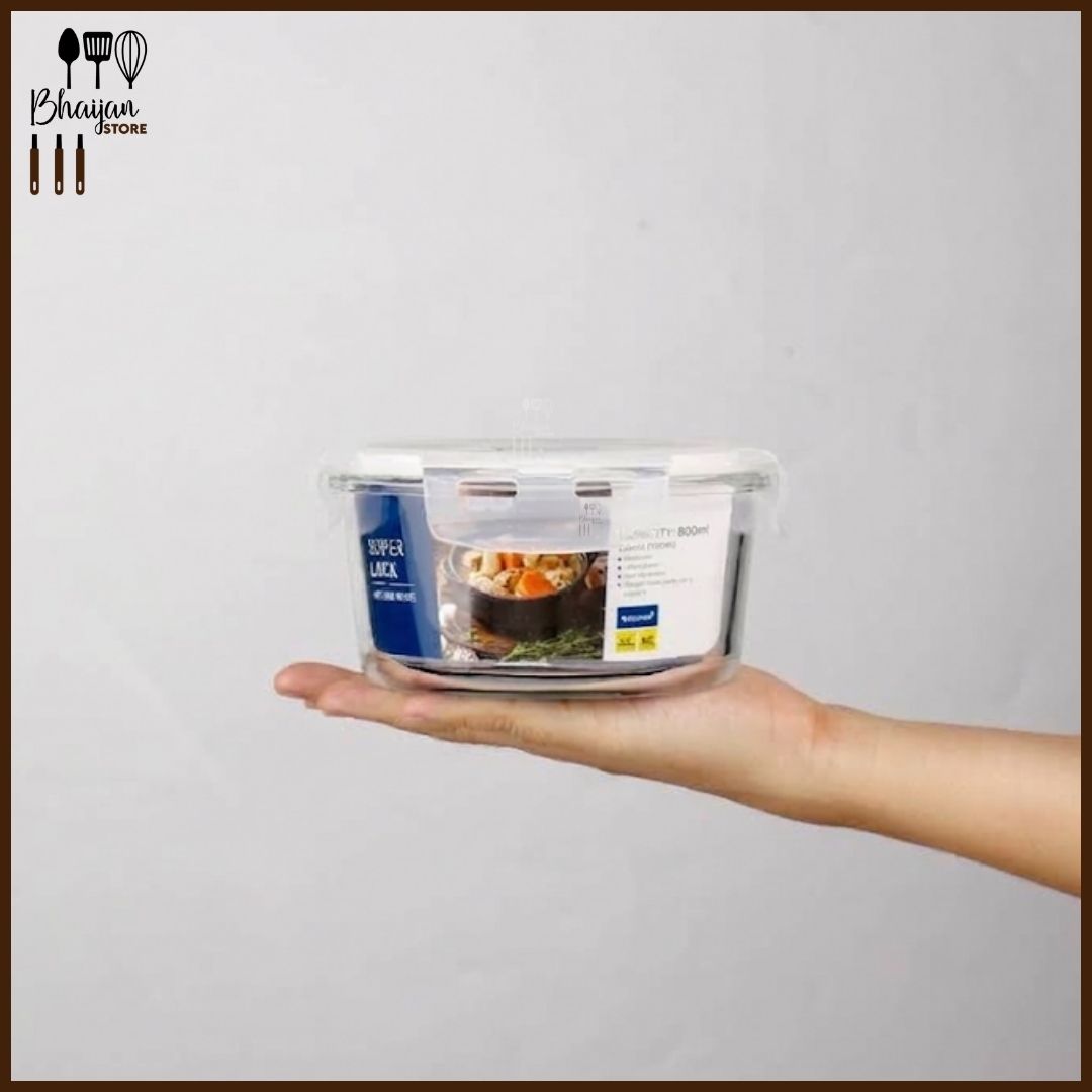 Round Super Lock Glass Food Container 800ml (Micronware)