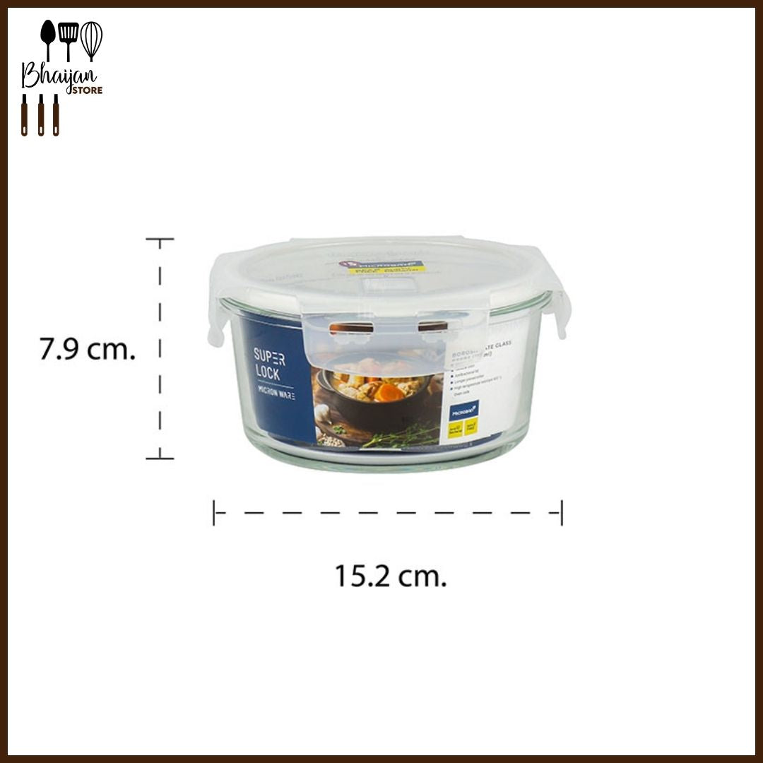 Round Super Lock Glass Food Container 800ml (Micronware)