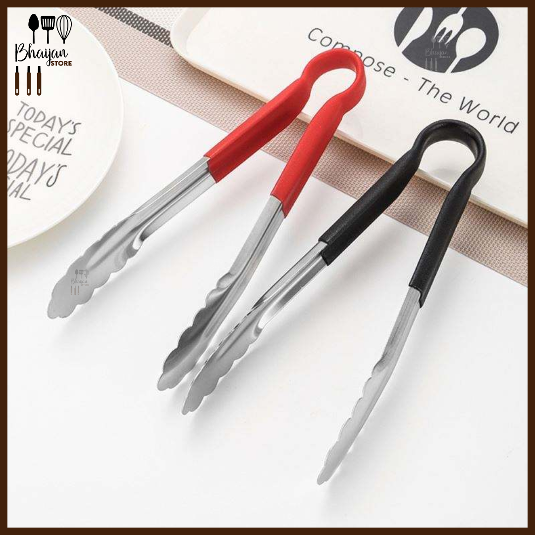 Stainless Steel Kitchen Food Tongs with Silicone Handle