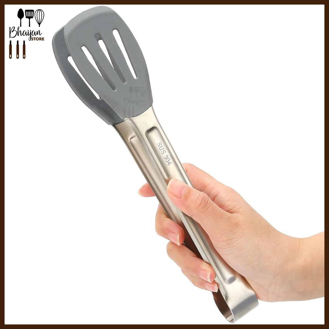 Stainless Steel 304 Kitchen Tongs – Heavy-Duty Metal Food Clip for Cooking & Serving