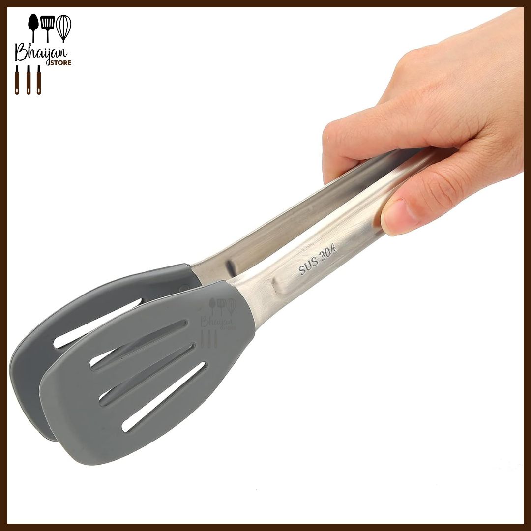 Stainless Steel 304 Kitchen Tongs – Heavy-Duty Metal Food Clip for Cooking & Serving
