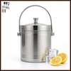 2.2L Stainless Steel Ice Bucket with Lid & Handle