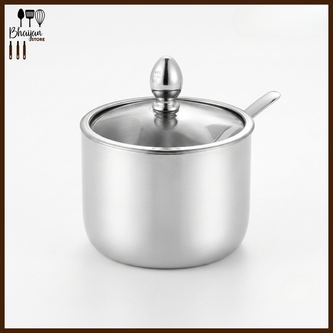 Stainless Steel Revolving Soup Cruet Set with Stand