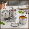 Stainless Steel Revolving Soup Cruet Set with Stand
