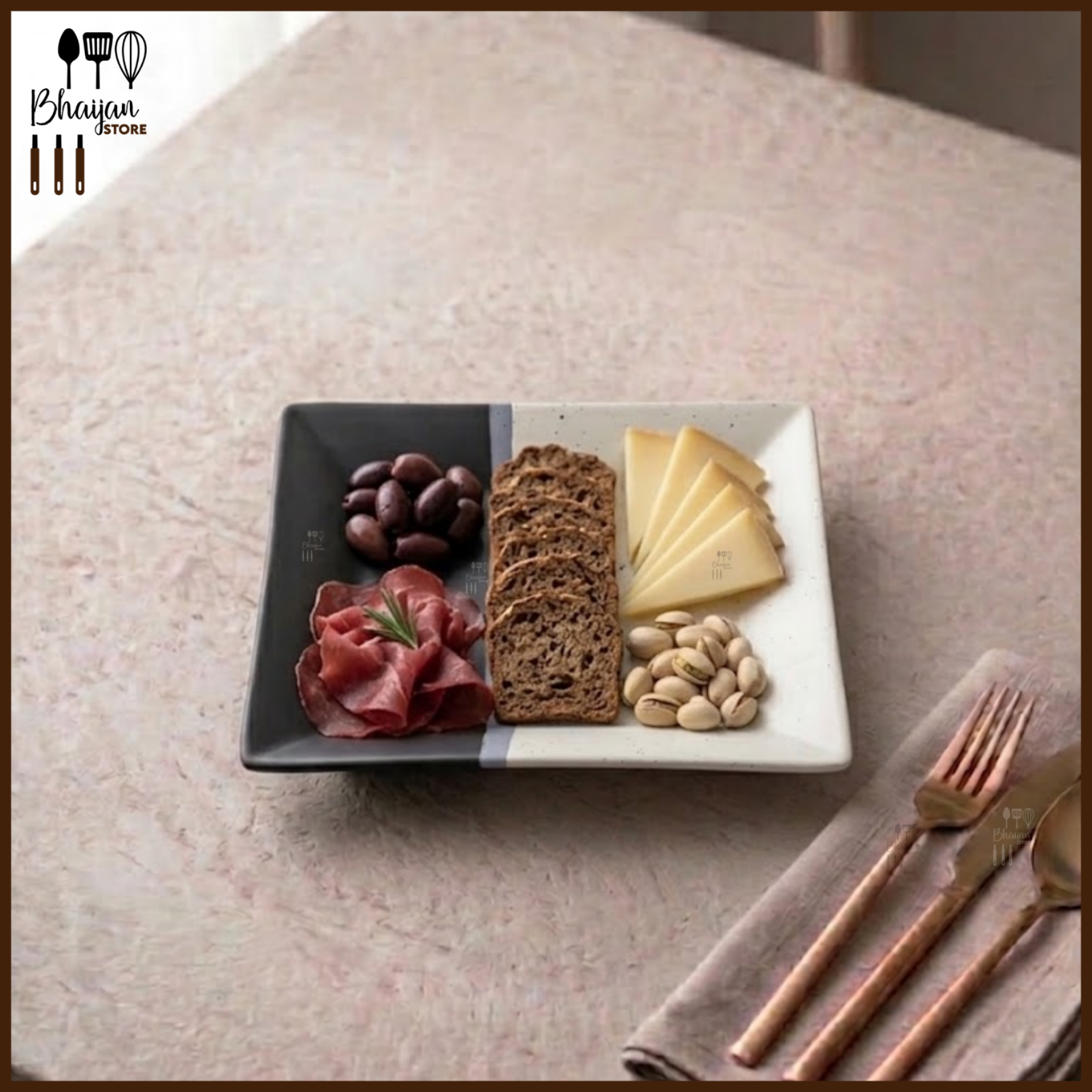 Ceramic Rectangle Starter Platter - 8.5 × 7 Inch