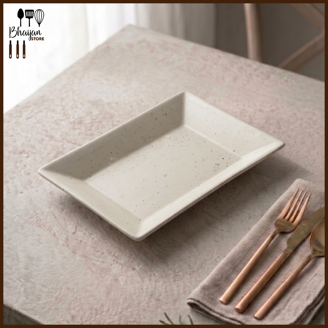 Ceramic Rectangle Starter Platter - 8.5 × 7 Inch
