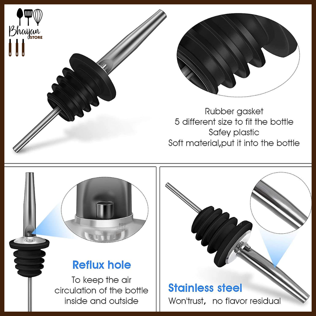 Stainless Steel Syrup Bottle Pour Spout with Dust Cap