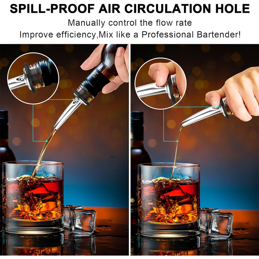 Stainless Steel Syrup Bottle Pour Spout with Dust Cap