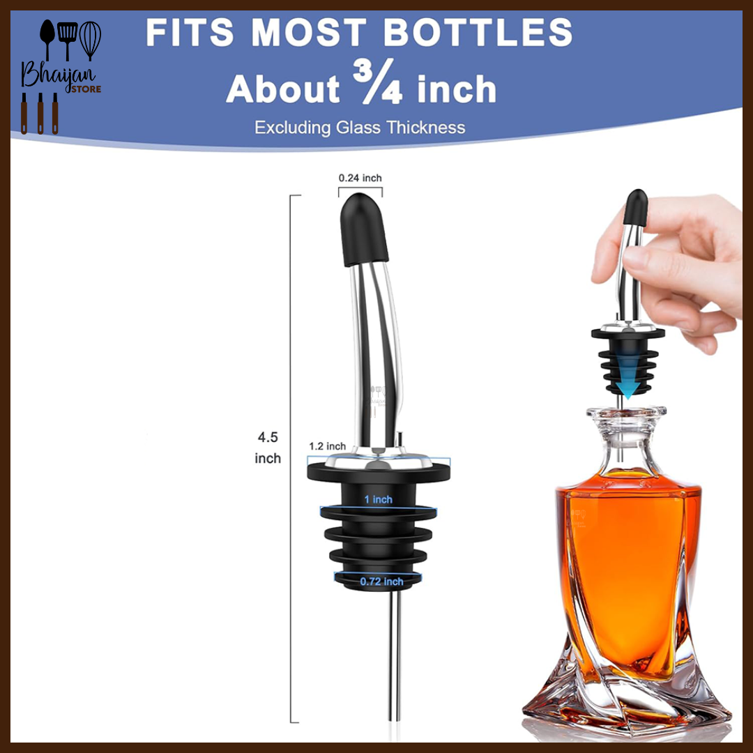Stainless Steel Syrup Bottle Pour Spout with Dust Cap