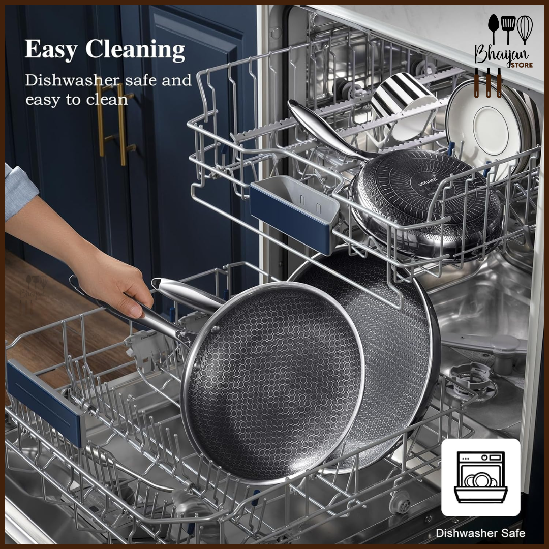 Laser Honeycomb Non-Stick Frying Pan with Stainless Steel Handle