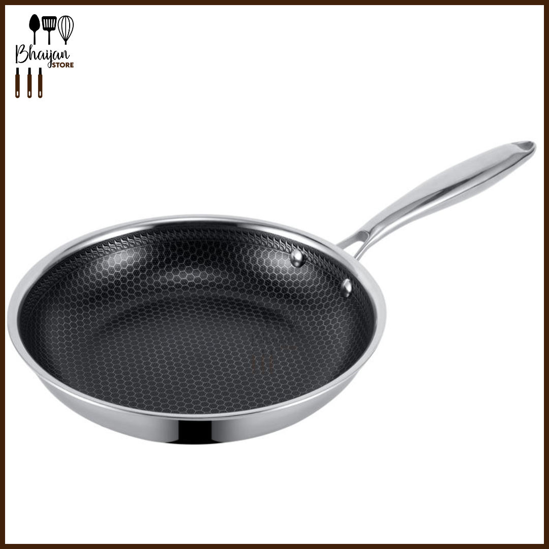 Laser Honeycomb Non-Stick Frying Pan with Stainless Steel Handle