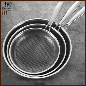 Laser Honeycomb Non-Stick Frying Pan with Stainless Steel Handle