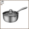 Stainless Steel Honeycomb Laser Non-Stick Soup & Milk Pot with Glass Lid
