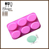 Oval Shape Soap Silicon Mold 6 Cavity