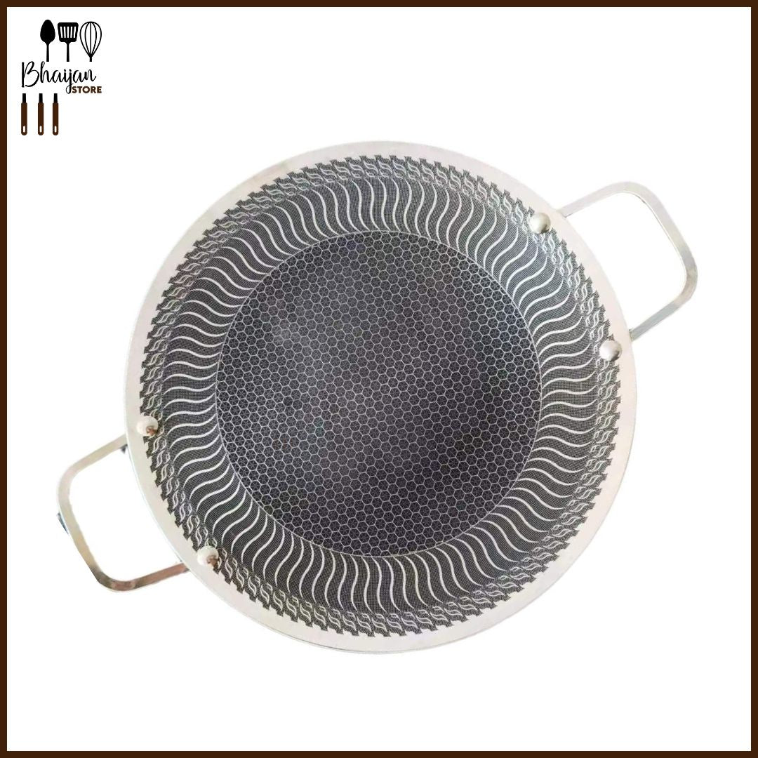 Stainless Steel Honeycomb Non-Stick Laser Tawa